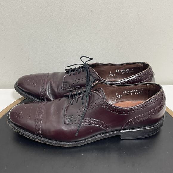 Allen Edmonds Shoes Mens Size 9 Oxford Cap Toe Brogue Sanford Leather Made in US main image 9